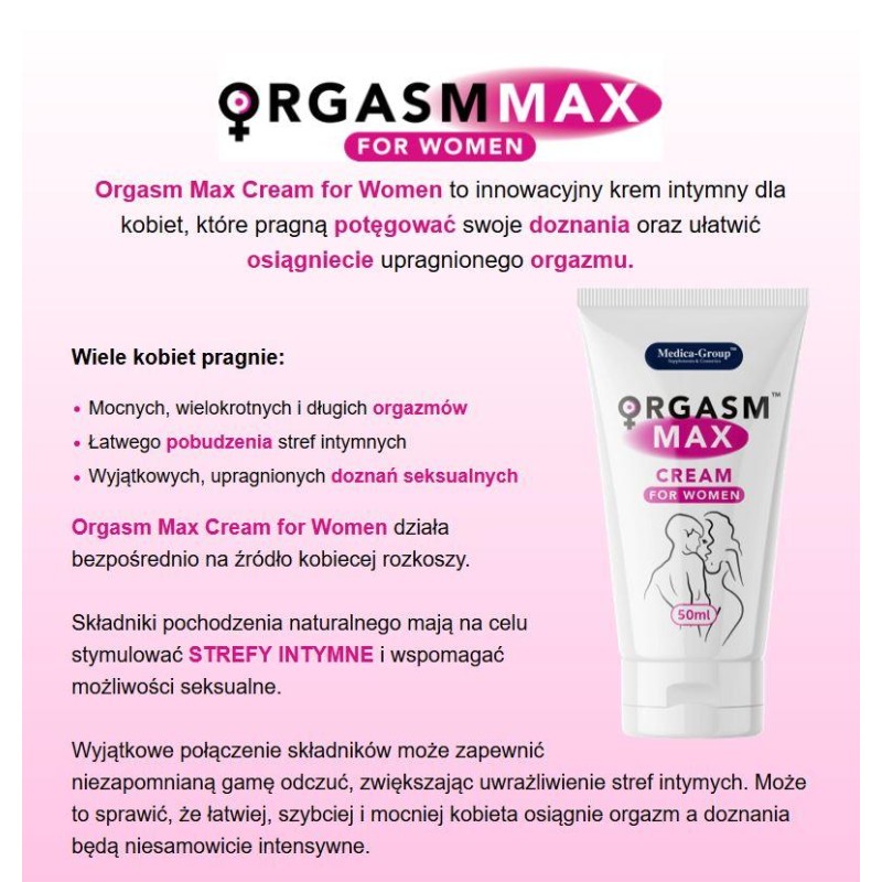 Intymny krem dla kobiet mocniejszy orgazm sex 50ml